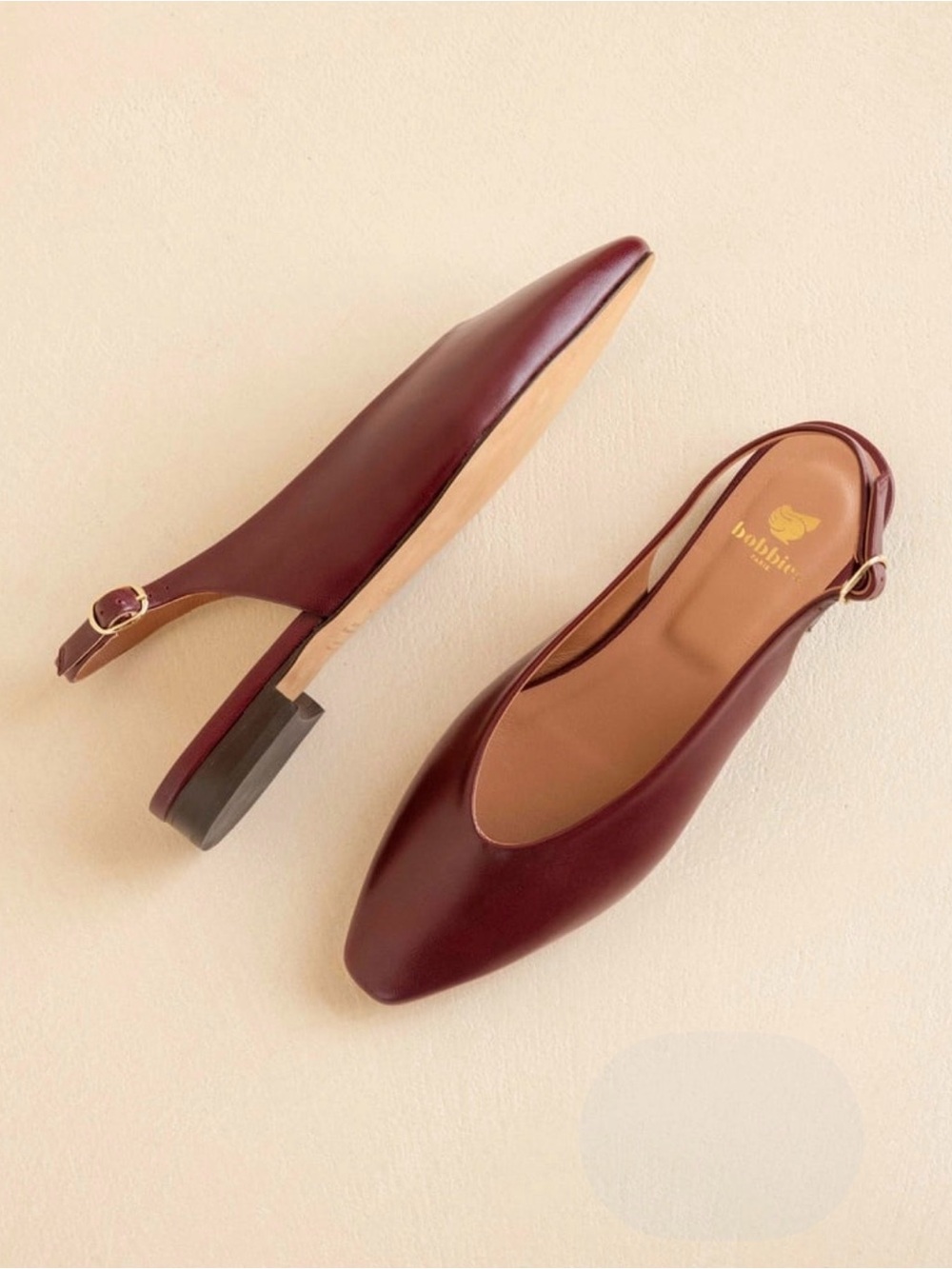 Bobbies Paris Anouk Square Toe Ballet Flats In Garnet Wimen’s Size 39